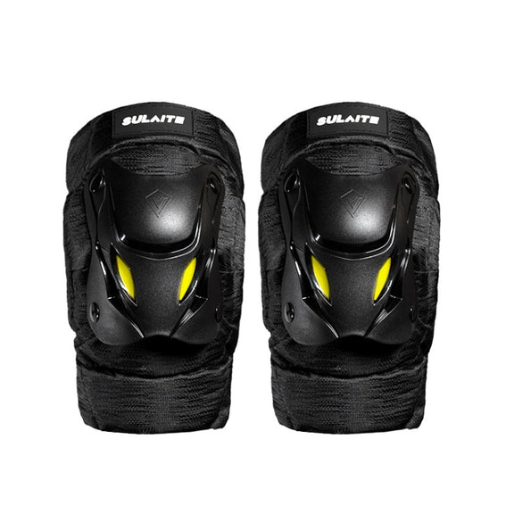 SULAITE Motorcycle Protector Rider Wind Warmth Protective Gear Riding Equipment, Colour: Black Knee Pad+Elbow Pad