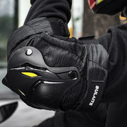 SULAITE Motorcycle Protector Rider Wind Warmth Protective Gear Riding Equipment, Colour: Black Knee Pad+Elbow Pad