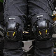 SULAITE Motorcycle Protector Rider Wind Warmth Protective Gear Riding Equipment, Colour: Black Knee Pad+Elbow Pad