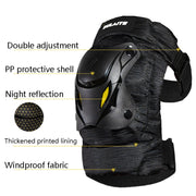 SULAITE Motorcycle Protector Rider Wind Warmth Protective Gear Riding Equipment, Colour: Black Knee Pad+Elbow Pad