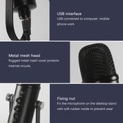 BM-86 USB Condenser Microphone Voice Recording Computer Microphone Live Broadcast Equipment Set, Specification: Cantilever Bracket Set