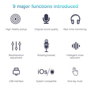BM-86 USB Condenser Microphone Voice Recording Computer Microphone Live Broadcast Equipment Set, Specification: Cantilever Bracket Set