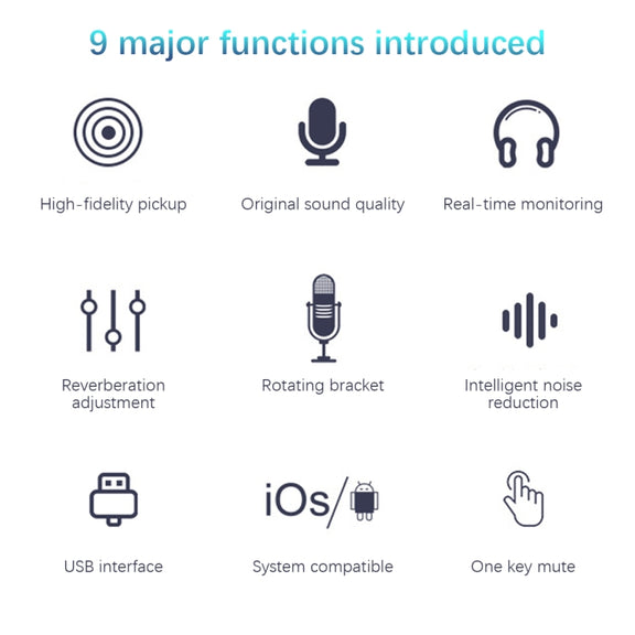 BM-86 USB Condenser Microphone Voice Recording Computer Microphone Live Broadcast Equipment Set, Specification: Standard+Small Blowout Prevention Net