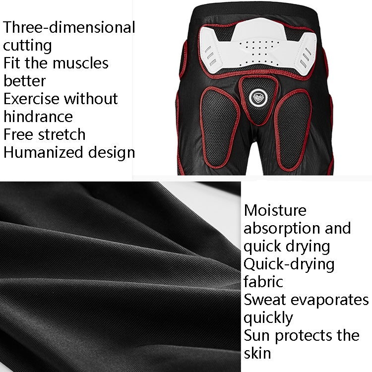 SULAITE Motorcycle Cross-Country Riding Trousers Protective Hip Pants, Specification: M(Red)