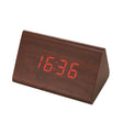 Mute Luminous Electronic Clock Wooden Sound Control Small Triangle Alarm Clock Brown Wood Red Light - Alarm Clocks by PMc TechLife | Online Shopping South Africa | PMc TechLife | Buy Now Pay Later Mobicred