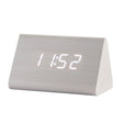 Mute Luminous Electronic Clock Wooden Sound Control Small Triangle Alarm Clock White Wood White Light - free shipping - PMc TechLife - Order now!