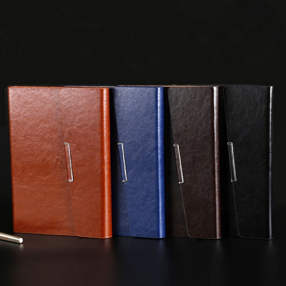 Business Notebook Imitation Leather PU Tri-Fold Loose-Leaf Notepad, Specification: A5(Black)