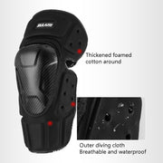 SULAITE Off-Road Motorcycle Windproof Warmth Drop-Proof Breathable Carbon Fiber Protective Gear, Specification: Knee Pads+Elbow Pads