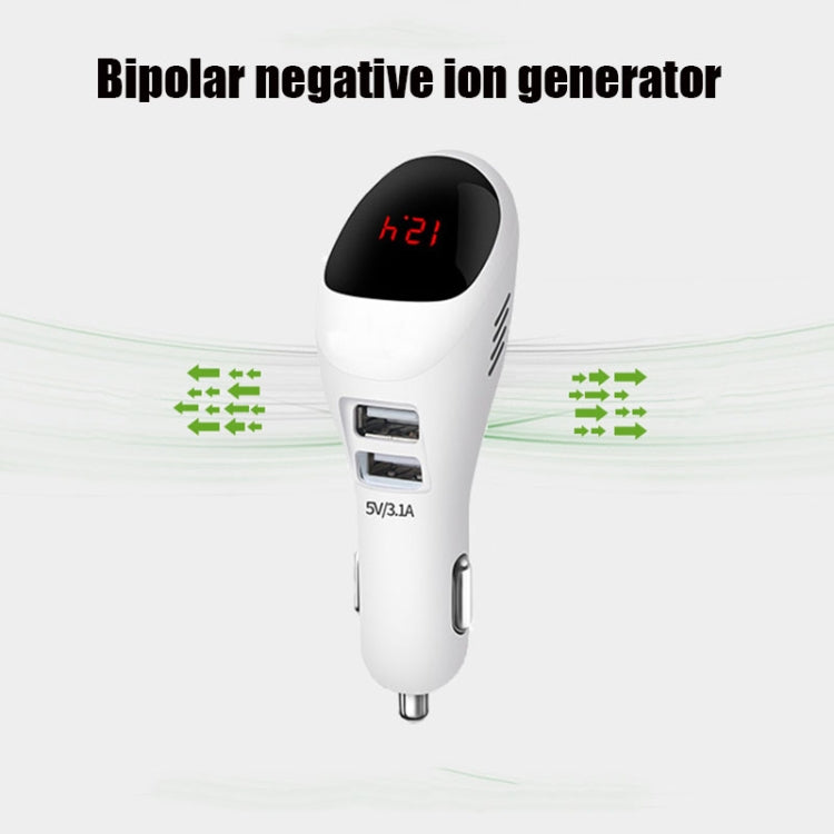S90B Multifunctional Car Negative Ion Formaldehyde Removal Air Purifier(White)