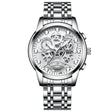 FNGEEN 4088 Men Hollow Quartz Watch Student Waterproof Luminous Watch(White Steel White Surface) - free shipping - PMC TechLife - Order now!