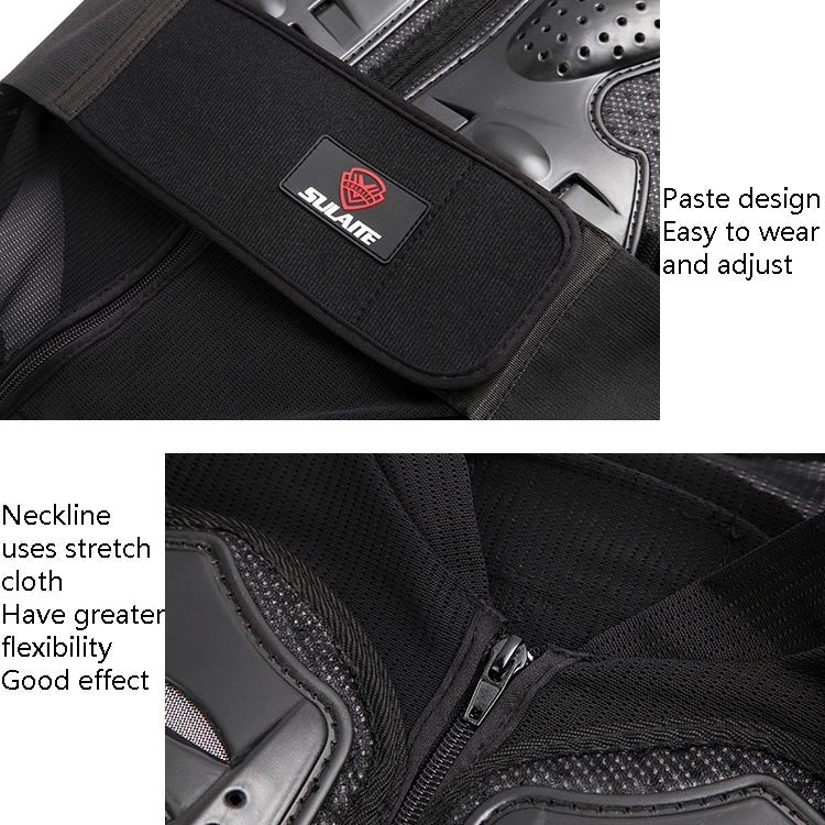 SULAITE GT-032 Motorcycle Racing Sleeveless Riding Protective Clothing, Specification: M(Black)