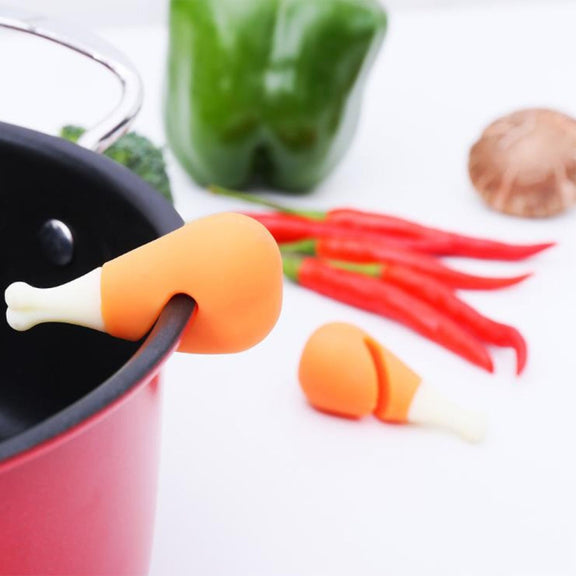 Chicken Leg Shaped Pot Lid Anti-Overflow Device Silicone Pot Lid Elevated Anti-Overflow Gadget