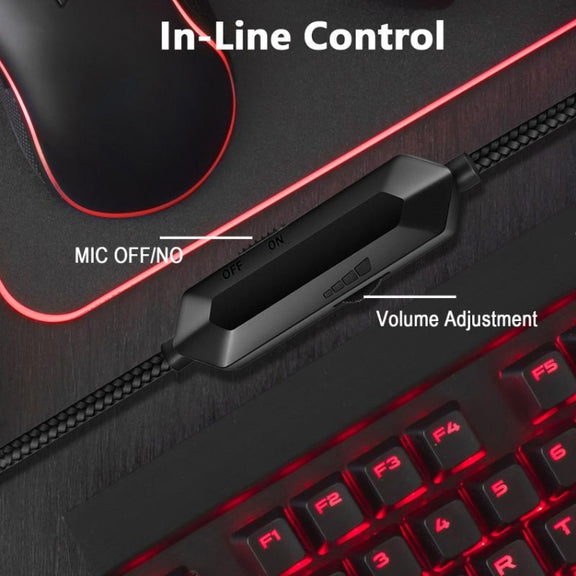 ERXUNG J5 Head-Mounted Gaming Headset Wire-Controlled Desktop Computer Gaming With Microphone  Luminous Headset(Pink)