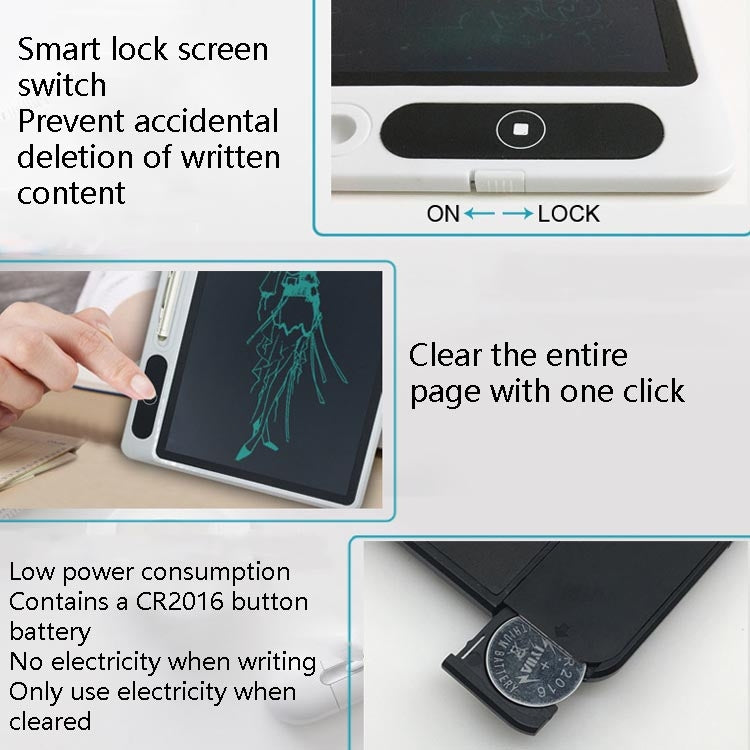 10.1 Inch LCD Handwriting Board Light Energy Electronic Drawing Board Hand-Painted Board Smart Small Blackboard Writing Board(Black  With Leather Case))