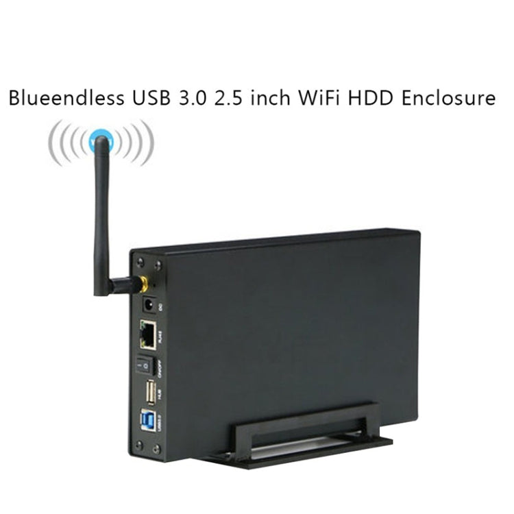Blueendless 3.5 inch Mobile Hard Disk Box WIFI Wireless NAS Private Cloud Storage(UK Plug)