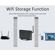 Blueendless 3.5 inch Mobile Hard Disk Box WIFI Wireless NAS Private Cloud Storage(UK Plug)
