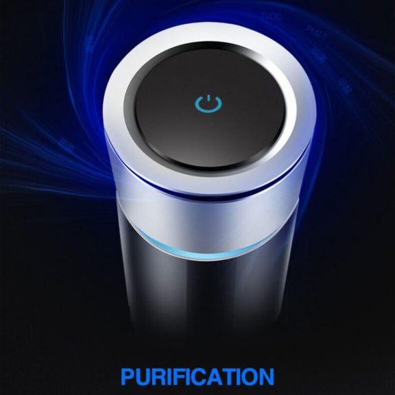 K04 Colorful Car Charger USB Car Negative Ion Air Purifier(Black)