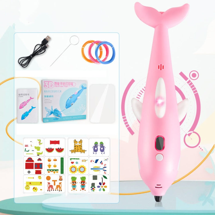 3D Printing Pen Three-Dimensional Painting Graffiti Brush(Pink)