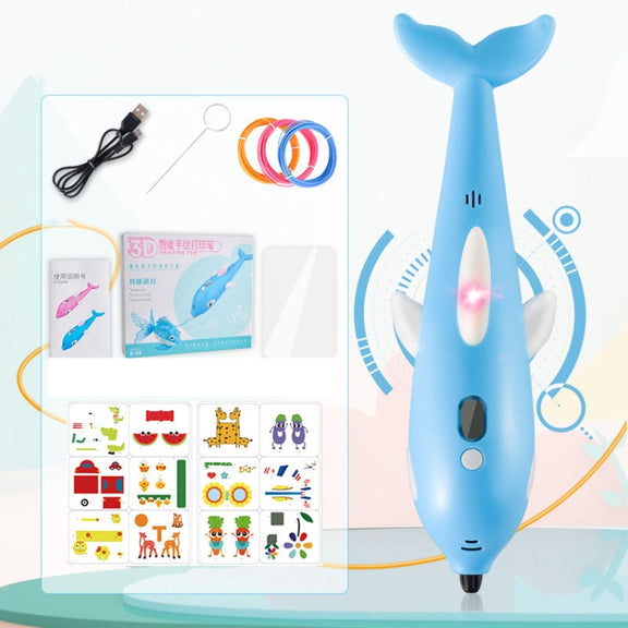 3D Printing Pen Three-Dimensional Painting Graffiti Brush(Blue)