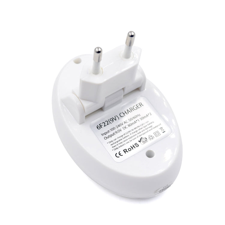 9V L-ion Rechargeable Battery 6F22 9V Lithium Batteries Charger(EU Plug)