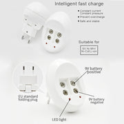 9V L-ion Rechargeable Battery 6F22 9V Lithium Batteries Charger(EU Plug)
