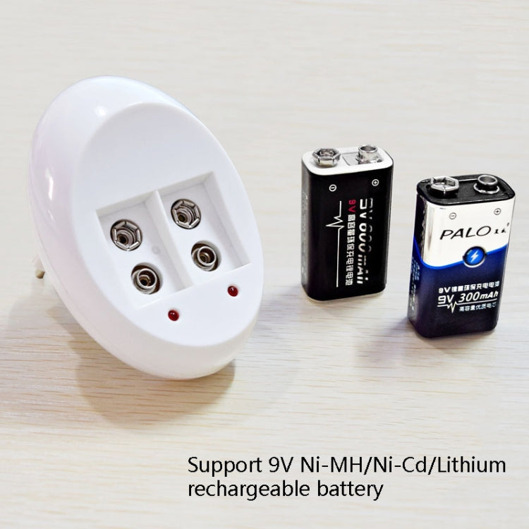 9V L-ion Rechargeable Battery 6F22 9V Lithium Batteries Charger(EU Plug)
