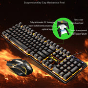 LIMEIDE GTX300 1600DPI 104 Keys USB Rainbow Suspended Backlight Wired Luminous Keyboard and Mouse Set, Cable Length: 1.4m(Black)