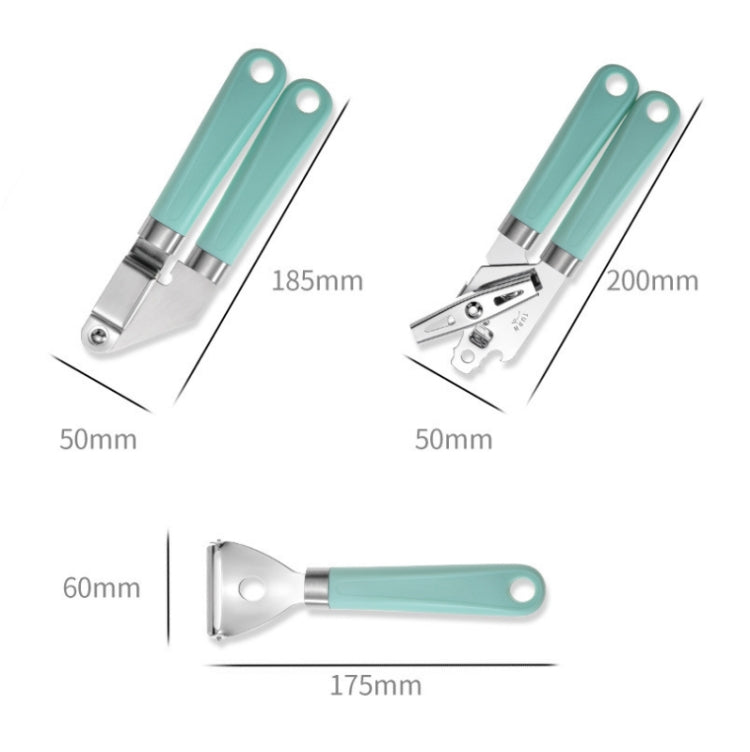 9 in 1 Plastic Handle Stainless Steel Kitchen Utensils Household Gadget Set(Black)