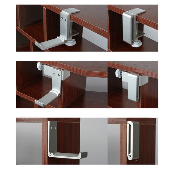 Headphone Bracket Internet Cafe Monitor Earphone Hanger Desktop Earphone Display Stand, Style: Lock Clip Type (Silver)