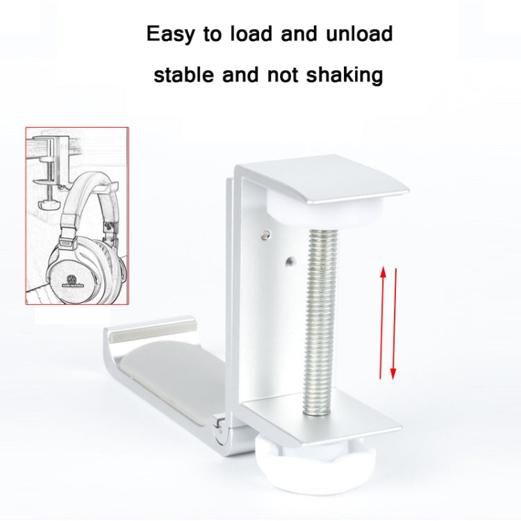 Headphone Bracket Internet Cafe Monitor Earphone Hanger Desktop Earphone Display Stand, Style: Paste Screw Type (Black)