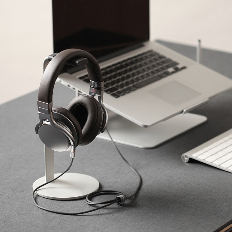 Aluminum Alloy Headphone Holder H-Stand Headphone Display Stand Headphone Storage Rack(Silver)