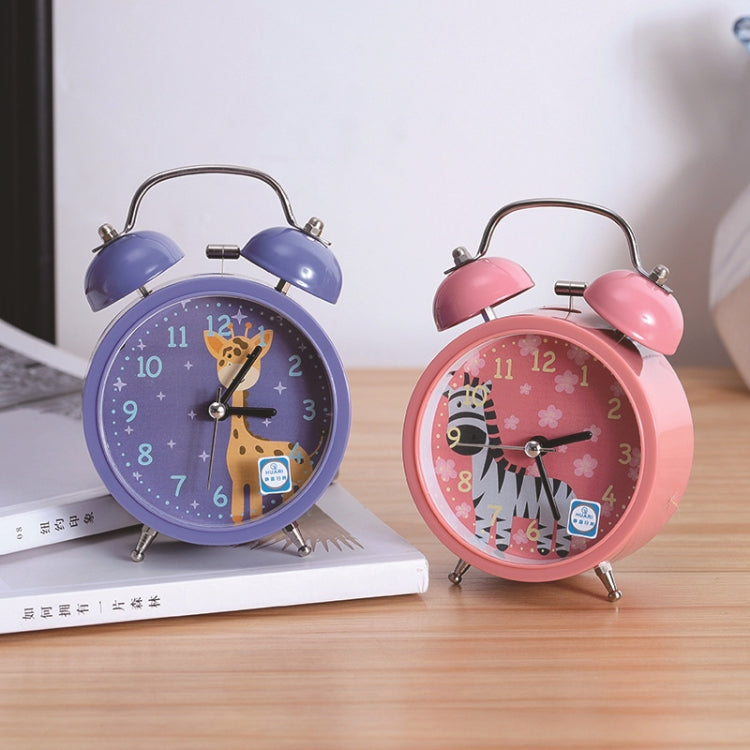 Cartoon Alarm Clock Ringing At The Bedside Of Students Metal Alarm Clock With Night Light, Color Random Deilvery