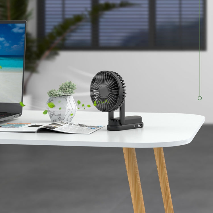 F1 USB Portable Lazy Hanging Neck Fan Mini Folding Handheld Fan(Black)