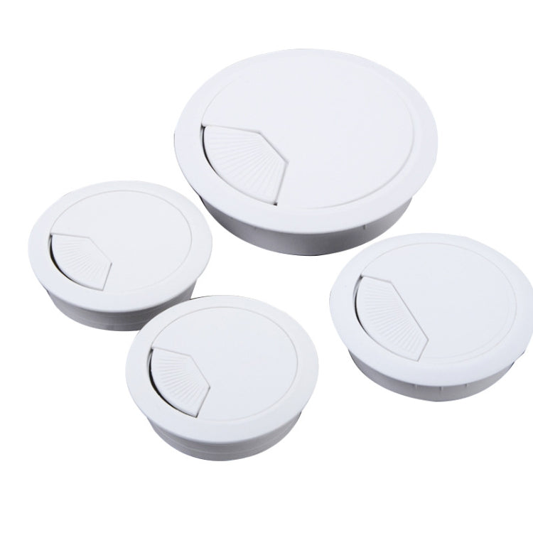 20 PCS ABS Plastic Round Cable Box Computer Desk Cable Hole Cover, Specification:  50mm (White)