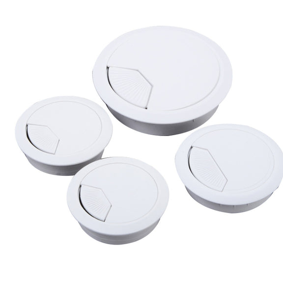 20 PCS ABS Plastic Round Cable Box Computer Desk Cable Hole Cover, Specification:  50mm (White)