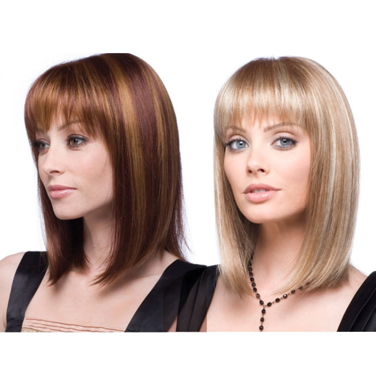 Women Medium Long Style Straight Hair Headgear(Brown)