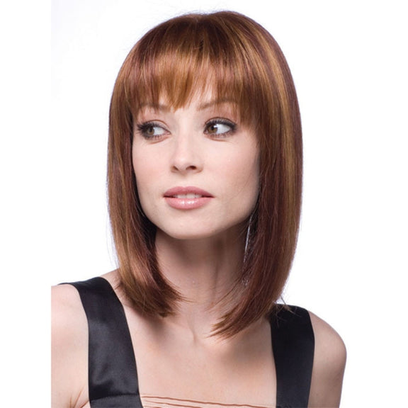 Women Medium Long Style Straight Hair Headgear(Light Gold)