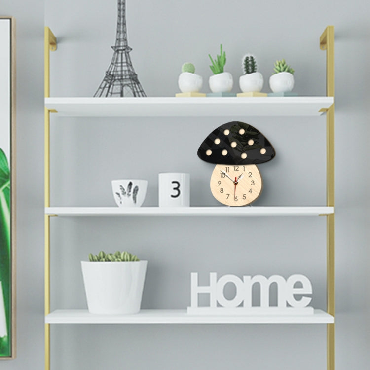 Kindergarten Cartoon Mute Wall Clock Creative Children Colorful Mushroom Decorative Clock(Black)