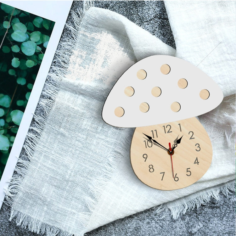 Kindergarten Cartoon Mute Wall Clock Creative Children Colorful Mushroom Decorative Clock(White)