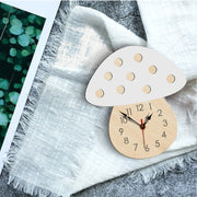 Kindergarten Cartoon Mute Wall Clock Creative Children Colorful Mushroom Decorative Clock(White)