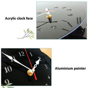 Kindergarten Cartoon Mute Wall Clock Creative Children Colorful Mushroom Decorative Clock(Black)