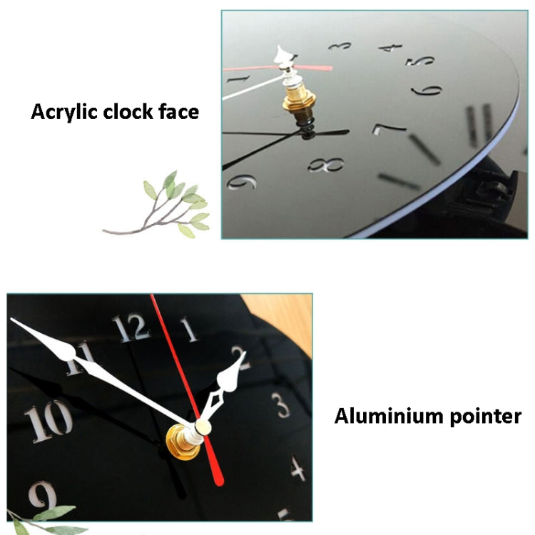 Kindergarten Cartoon Mute Wall Clock Creative Children Colorful Mushroom Decorative Clock(Black)