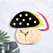 Kindergarten Cartoon Mute Wall Clock Creative Children Colorful Mushroom Decorative Clock(Black)