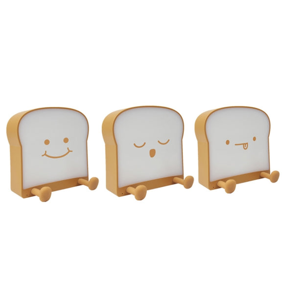 F-L-01 Toast Bread Night Light With Mobile Phone Holder Children Bedroom Timing Sleep Light(Snooze)