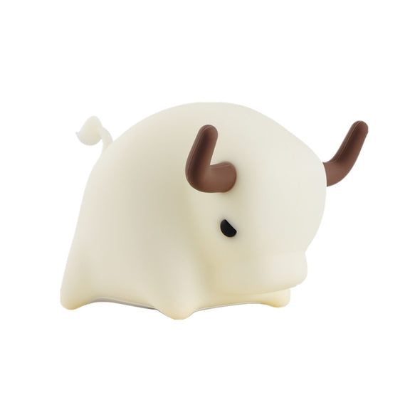 BD-NL-11 Cow Silicone Lamp USB Dimming Night Light Children Bedside Timing Sleeping Light(Yellow Light)