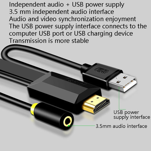 10m JH HV10 1080P HDMI to VGA Cable Projector TV Box Computer Notebook Industrial Display Adapter Cable