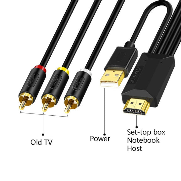 3m JingHua HDMI-3RCA HDMI To 3RCA Conversion Cable Set-Top TV Projector AV Lotus Converter Cable