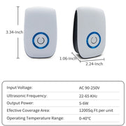 H12 2 PCS Ultrasonic Electronic Mouse Repeller Household Mini Mosquito Repeller, Product specification: US Plug(White)