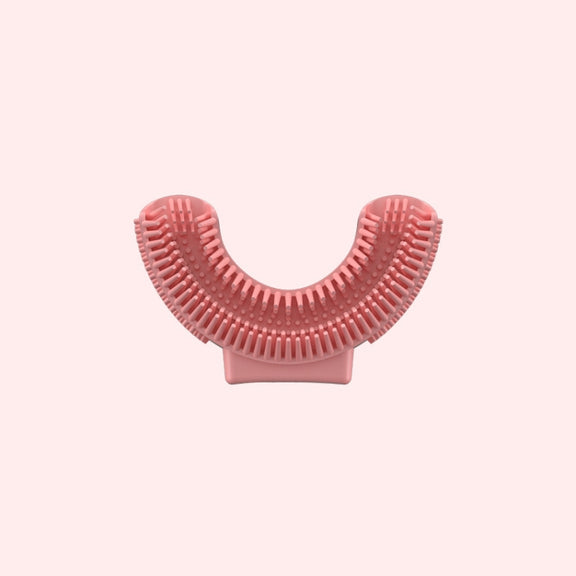 Silicone U-Shaped Replaceable Brush Head 2-8 Years Old Oral Electric Toothbrush Head(Pink)