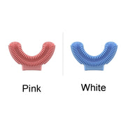 Silicone U-Shaped Replaceable Brush Head 2-8 Years Old Oral Electric Toothbrush Head(Pink)